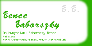 bence baborszky business card